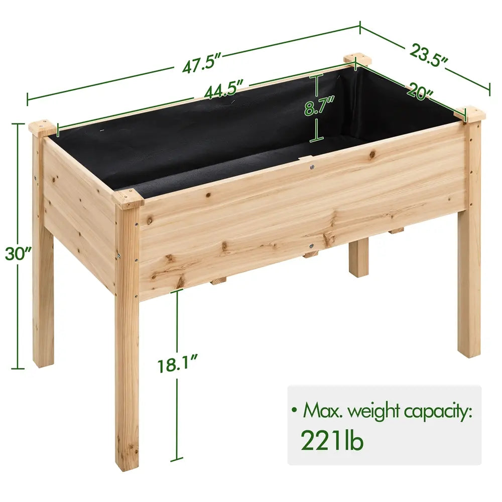 Yaheetech Large Raised Garden Bed Elevated Wooden Horticulture Planter Box with Legs Standing Growing Bed for Gardening/Backyard/Patio/Balcony
