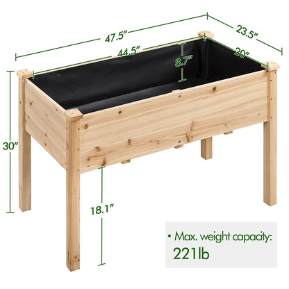 Yaheetech Large Raised Garden Bed Elevated Wooden Horticulture Planter Box with Legs Standing Growing Bed for Gardening/Backyard/Patio/Balcony