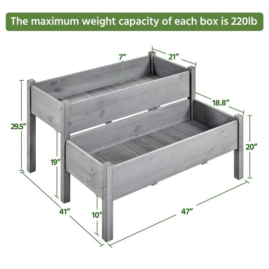 Yaheetech Large Raised Garden Bed Elevated Wooden Horticulture Planter Box with Legs Standing Growing Bed for Gardening/Backyard/Patio/Balcony