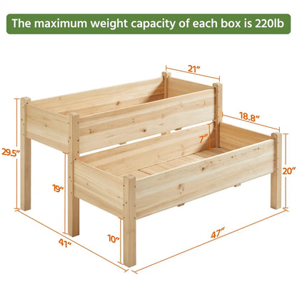 Yaheetech Large Raised Garden Bed Elevated Wooden Horticulture Planter Box with Legs Standing Growing Bed for Gardening/Backyard/Patio/Balcony